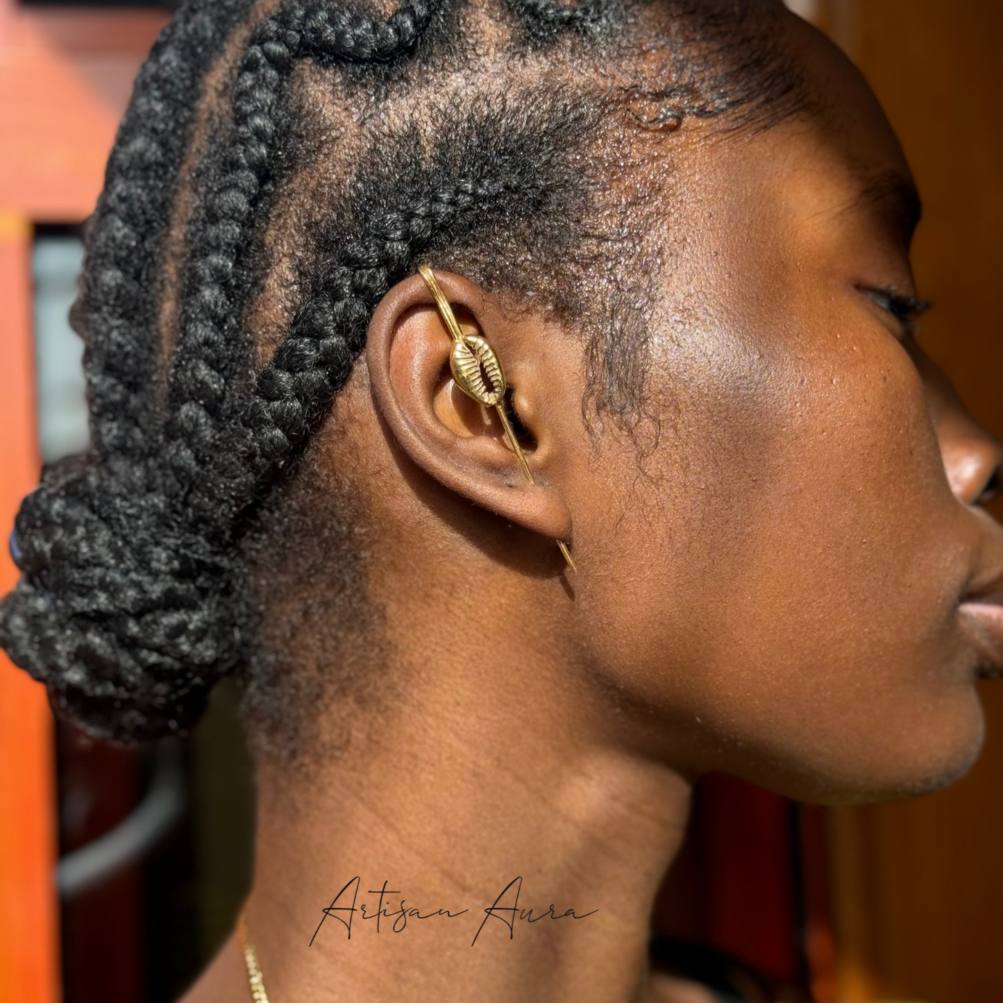 Cowry Single Piece Long Earring