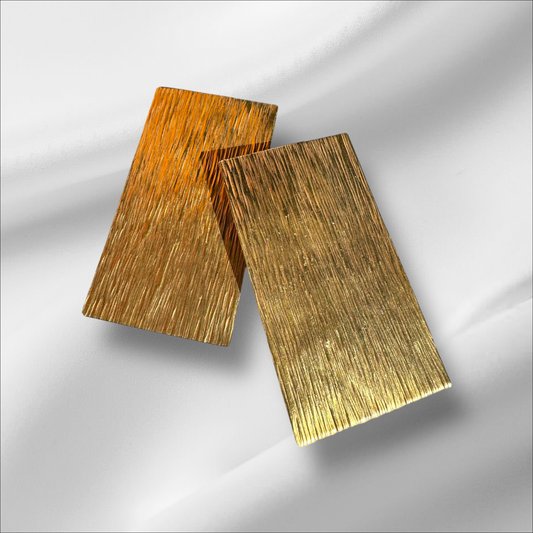 Vertically Hammered Solid Bronze Rectangle Earrings
